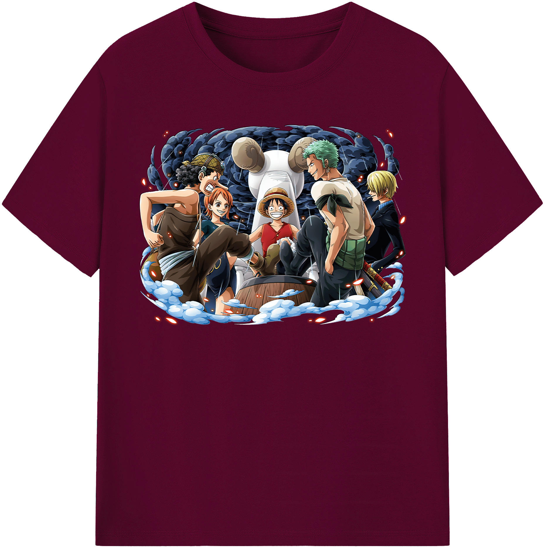 ワンピース モンキー・D・ルフィ ONE PIECE Monkey D. Luffy レディースカジュアルプリントTシャツ（綿100％）